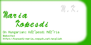 maria kopesdi business card